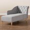 Baxton Studio Emeline Grey Upholstered Oak Finished Chaise Lounge 157-9700 - alternate 7